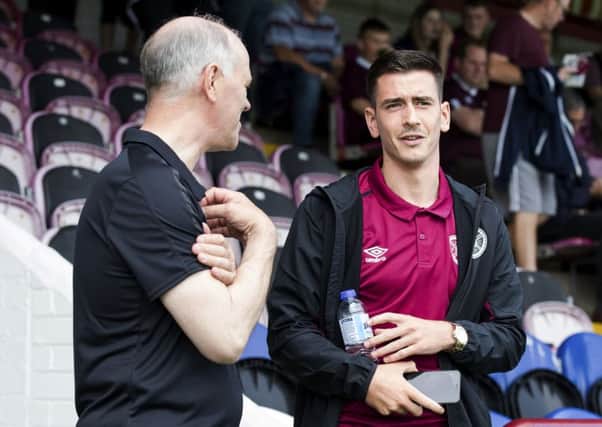 Hearts Jamie Walker at Gayfield after re-signing for the club. Picture: Bruce White/SNS