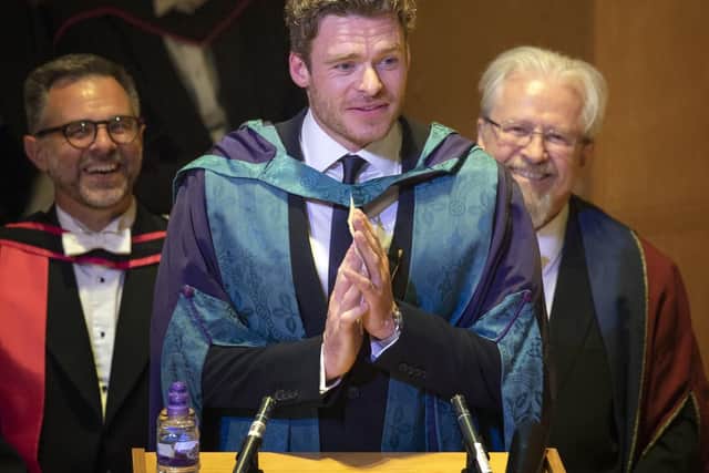 The actor, who is originally from Elderslie in Renfrewshire, was given an honorary degree.