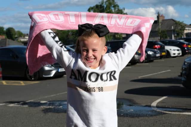 Scotland fan ahead of the warm-up game against Jamaica.