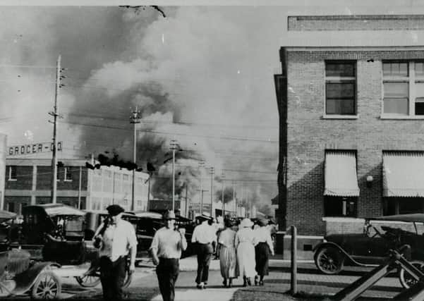 Tulsa in flames during the 1921 massacre.