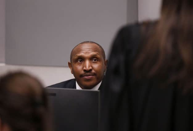 Former Congolese militia leader Bosco Ntaganda sits in the courtroom of the International Criminal Court (ICC) in The Hague. OUTEVA PLEVIER/AFP/Getty Images