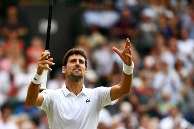 Novak Djokovic reacts after defeating Hubert Hurkacz. Picture: Victoria Jones/PA Wire