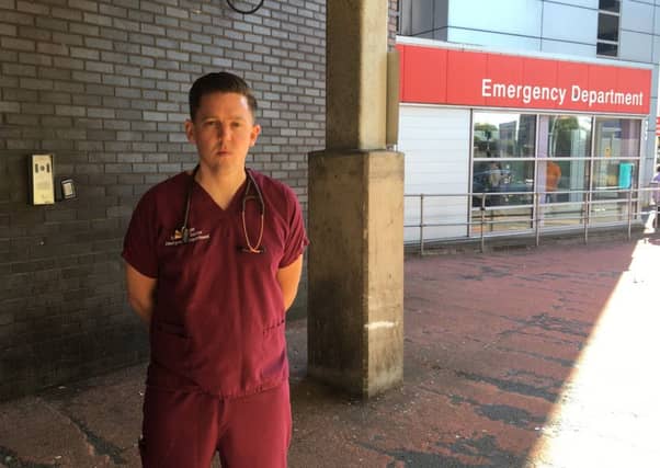 Eoghan Colgan at work at Glasgow Royal Infirmary
