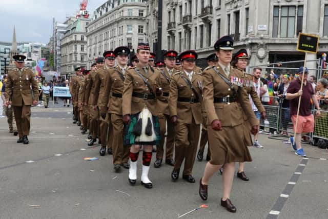 he celebration marks almost 20 years since the ban on LGBT+ serving in the Royal Navy and Royal Marines was lifted. Picture: MoD