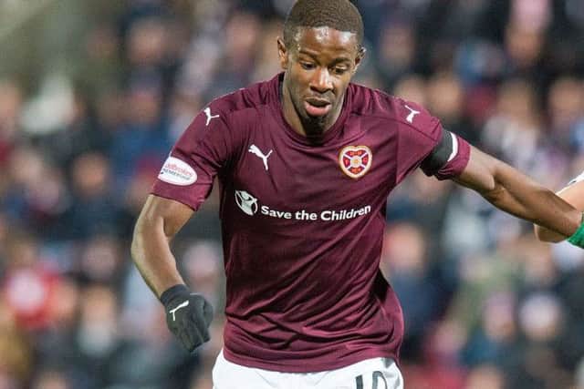 Arnaud Djoum's Hearts departure has been confirmed. Picture: Ian Georgeson