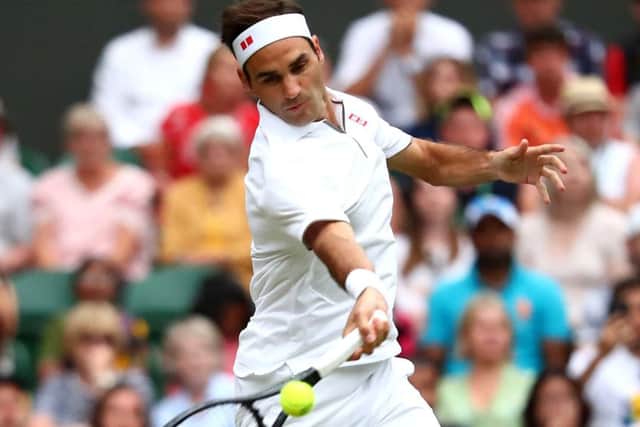 Roger Federer in action against Matteo Berrettini. Picture: Clive Brunskill/Getty
