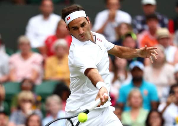 Roger Federer in action against Matteo Berrettini. Picture: Clive Brunskill/Getty