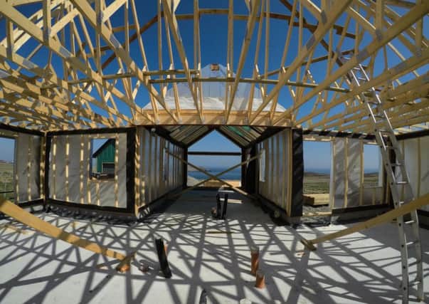 A timber frame construction on the Isle of Lewis. Scotland leads the way in this construction model, used by 83 per cent of new Scottish homes, says Thomson. Picture: Contributed