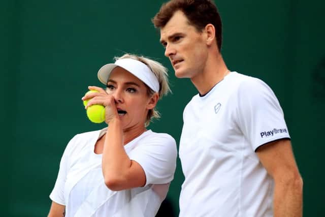 Jamie Murray and Bethanie Mattek-Sands talk tactics. Picture: Mike Egerton/PA Wire