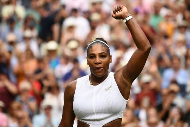 Serena Williams celebrates beating Alison Riske. Picture: Daniel Leal-Olivas/AFP/Getty