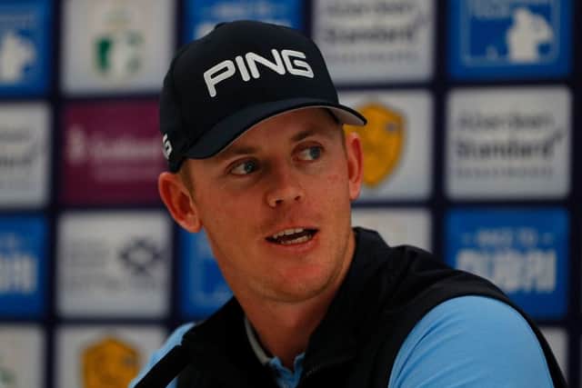 Brandon Stone speaks to the media during practice for the Aberdeen Standard Investments Scottish Open. Picture: Kevin C. Cox/Getty