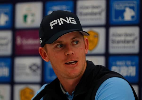Brandon Stone speaks to the media during practice for the Aberdeen Standard Investments Scottish Open. Picture: Kevin C. Cox/Getty