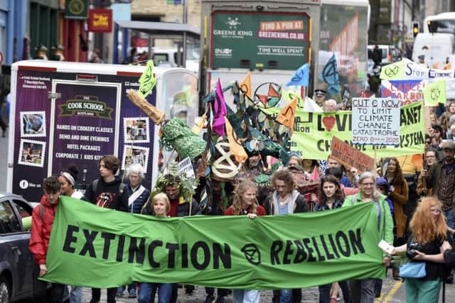 Extinction Rebellion protest in Edinburgh. Picture: Lisa Ferguson