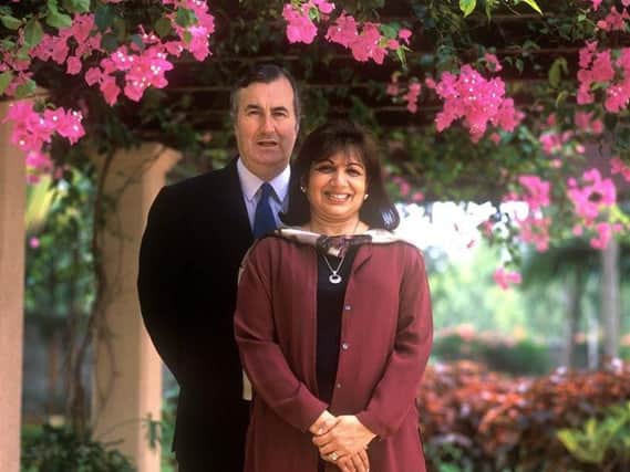 John Shaw and his wife Kiran Mazumdar-Shaw who made donation of over 6m to Glasgow University.