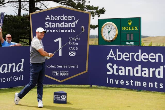 Rory McIlroy tees off at the first during the pro-am before the Aberdeen Standard Investments Scottish Open. Picture: Kevin C Cox/Getty