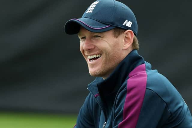 Captain Eoin Morgan at an England net session at Edgbaston. Picture: David Rogers/Getty
