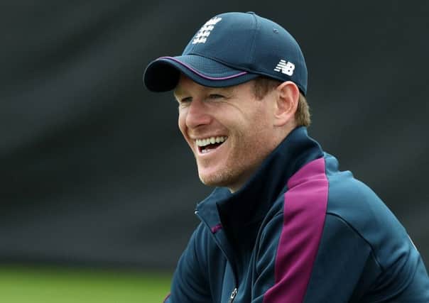 Captain Eoin Morgan at an England net session at Edgbaston. Picture: David Rogers/Getty