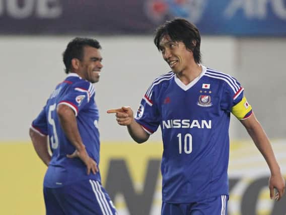 Shunsuke Nakamura, seen here in action for Yokohama F. Marinos, has signed for Yokohama FC at the age of 41