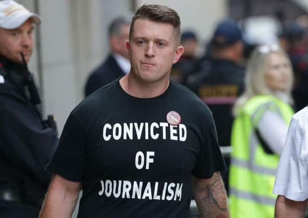 Contrary to his t-shirt, Tommy Robinson was convicted of contempt of court. Picture: PA