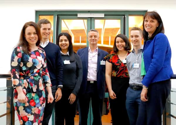 From left: Kate Forbes MSP; James Holt of NewDay; and Anjali Mahey, Anton Ruddenklau, Elise Bailey, Thomas Nash, and Catherine Burnet of KPMG UK. Picture: Contributed