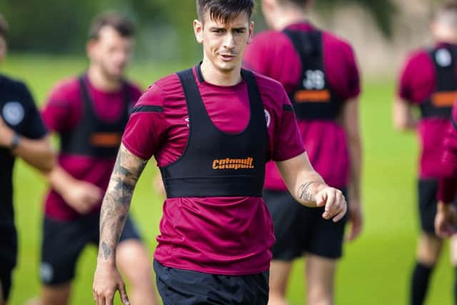 Jamie Walker during a Hearts training session at Oriam. Picture: Roddy Scott/SNS
