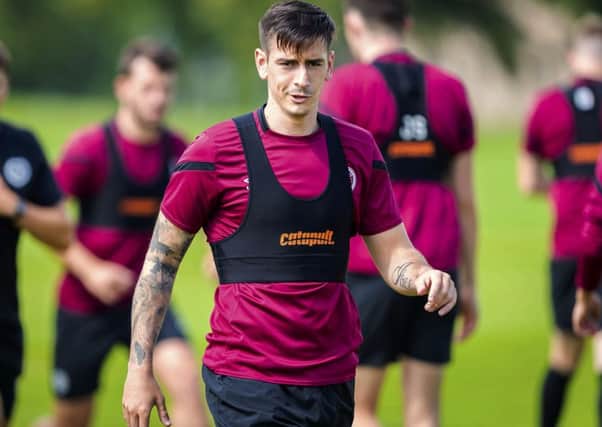 Jamie Walker during a Hearts training session at Oriam. Picture: Roddy Scott/SNS