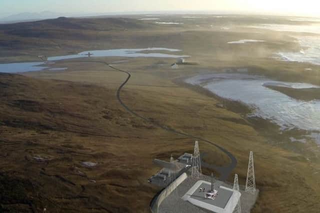 An artist's impression of the spaceport that would be built on North Uist