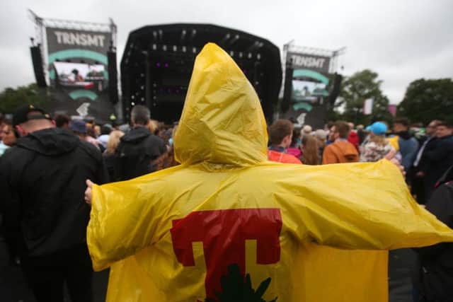 A T in the Park poncho at TRNSMT. Picture: PA