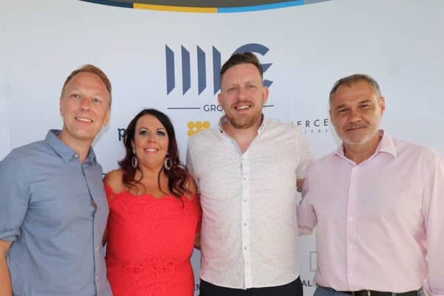 From left: Robert Copeland and Lorraine Gray of Pursuit Marketing; Patrick Byrne of 4icg; and the mayor of Malaga. Picture: Contributed
