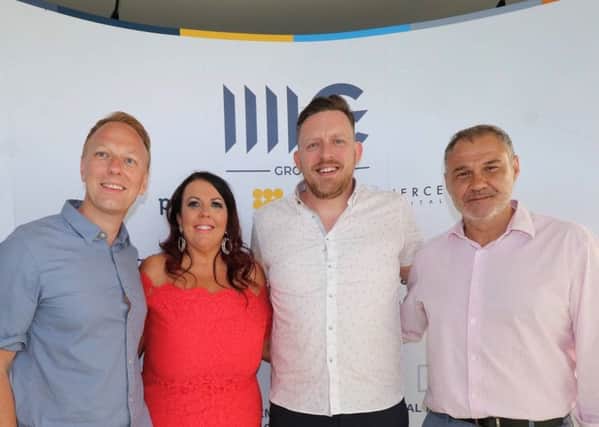 From left: Robert Copeland and Lorraine Gray of Pursuit Marketing; Patrick Byrne of 4icg; and the mayor of Malaga. Picture: Contributed