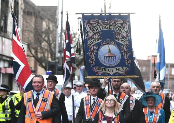 Marching bands and loyal order lodges paraded through streets of Glasgow last weekend. Picture: John Devlin