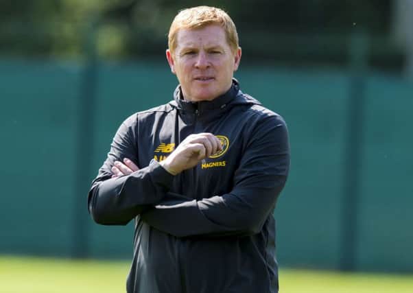 Celtic manager Neil Lennon supervises training at Lennoxtown. Picture: Alan Harvey/SNS