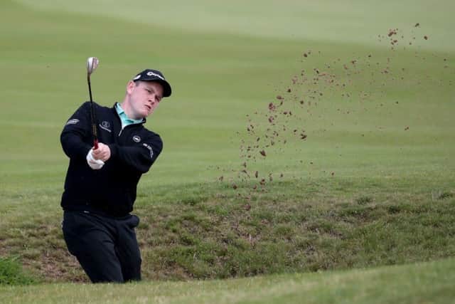 Scotland's Robert MacIntyre in the bunker on the 12th hole at the Scottish Open. Picture: Jane Barlow/PA Wire