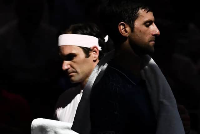 Out of the shadows: Novak Djokovic wants to eclipse Roger Federer.  Picture: Anne-Christine Poujoulat/AFP/Getty Images