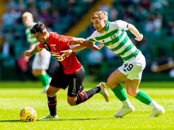 James Forrest in action against Rennes. Picture:SNS