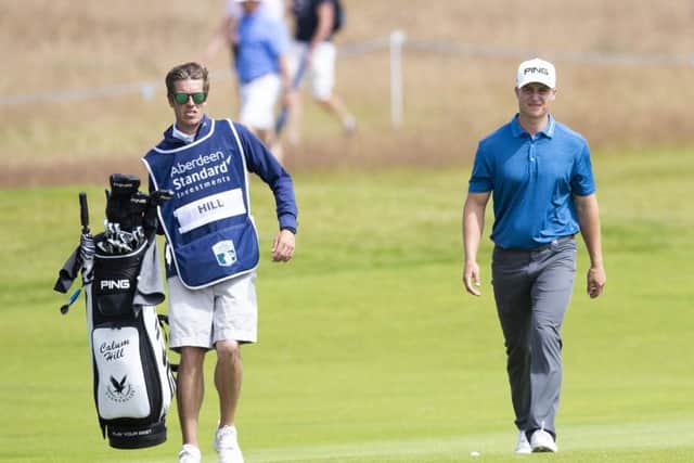 Calum Hill, who had local caddie Ross Noon on his bag, closed with a 66 on his European Tour debut. Picture: SNS