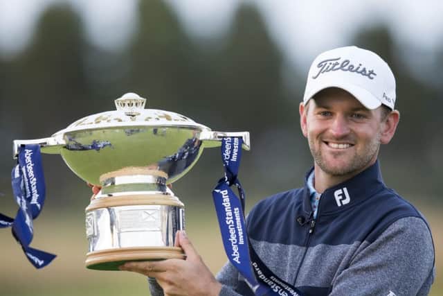 Austria's Bernd Wiesberger celebrates winning the Scottish Open title. Picture: Bruce White/SNS