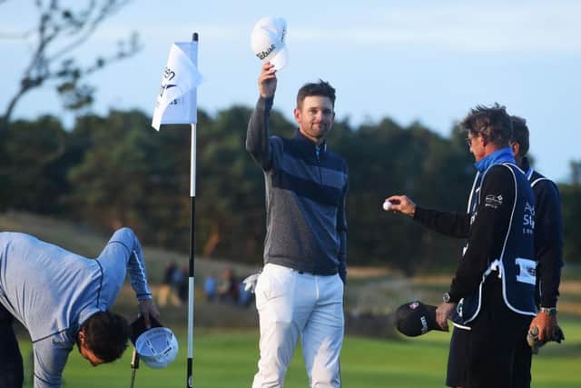 Austria's Bernd Wiesberger celebrates winning the Scottish Open title after beating Benjamin Hebert in a play-off. Picture: SNS