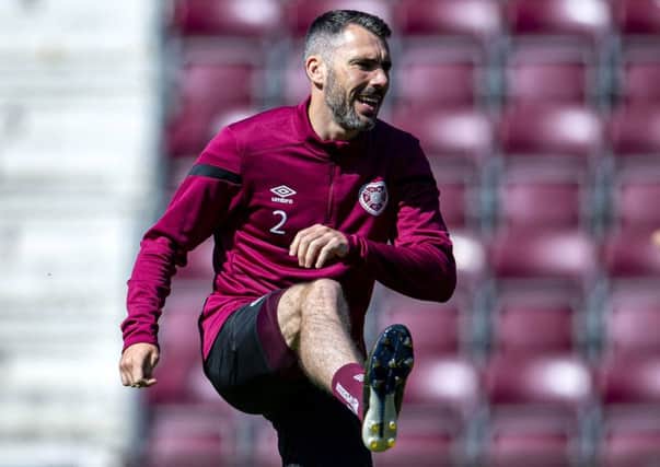 Hearts' Michael Smith trains at Tynecastle. Picture: Bill Murray/SNS