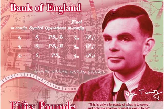 A concept of the new Bank of England £50 note featuring World War II code-breaker Alan Turing. Picture: Bank of England/PA Wire