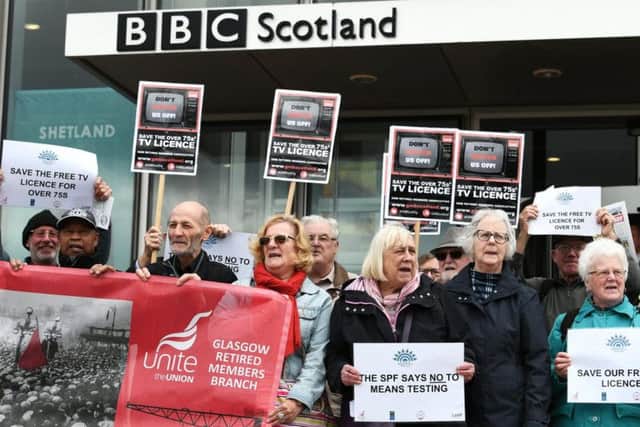 The licence fee axe has prompted protests
