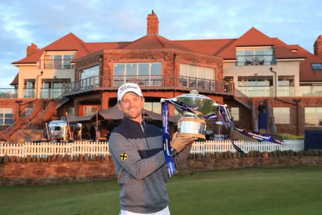 Austrian Bernd Wiesberger with the Scottish Open trophy following victory at The Renaissance Club.