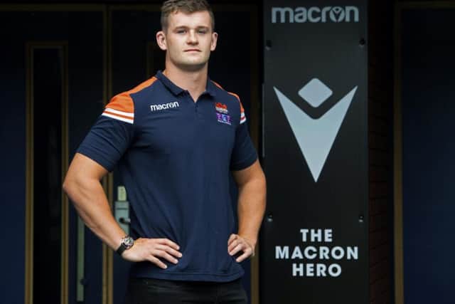 Scotland and Edinburgh back row Magnus Bradbury at BT Murrayfield following the announcement that Scottish Rugby has agreed a new kit deal with Macron. Picture: SNS/SRU