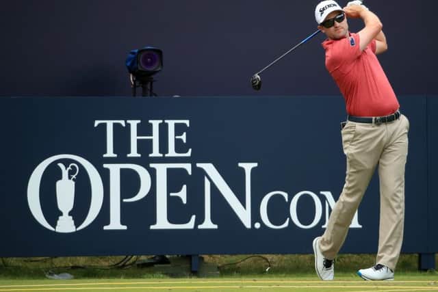 Russell Knox tees off during a practice round at Royal Portrush. Picture: Andrew Redington/Getty