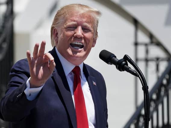 Mr Trump alleged again on Tuesday that the women, who strongly oppose his policies and comments, in reality "hate our country". Picture: Getty Images