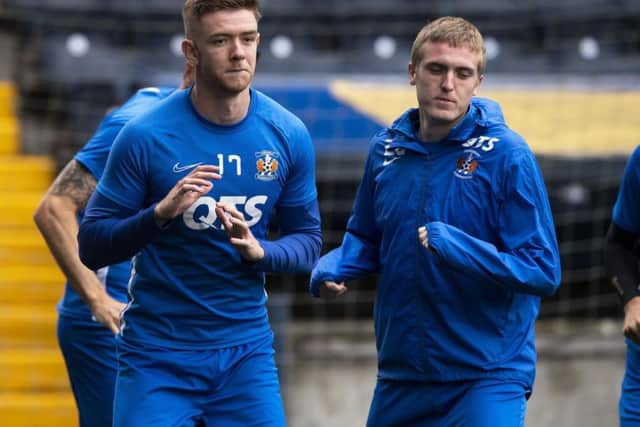 Kilmarnock's Stuart Findlay, left, and Iain Wilson. Picture: Gary Hutchison/SNS