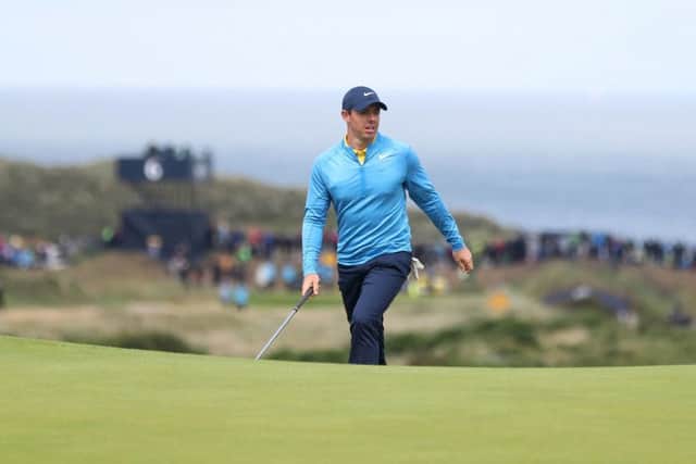 Rory McIlroy during practic at Royal Portush.