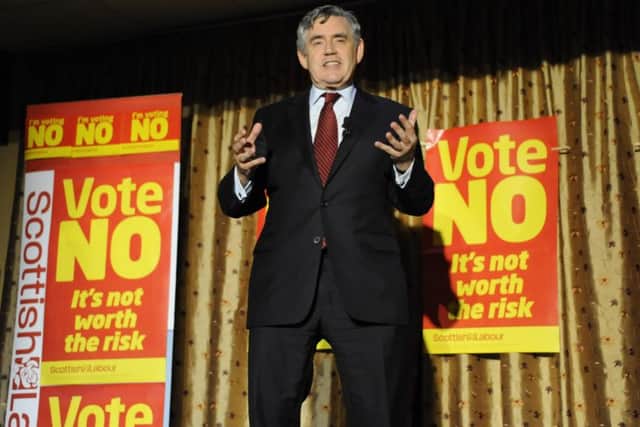 Gordon Brown speaks in Edinburgh during the independence referendum in 2014. Picture: Andrew O'Brien/JPLicence: