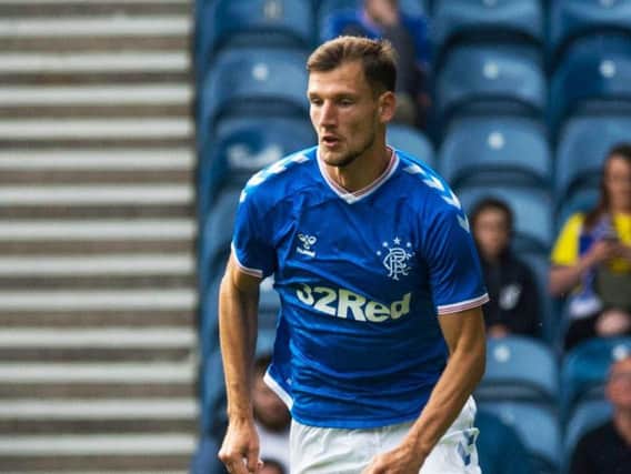 Borna Barisic in action for Rangers against Oxford United. The defender is a reported target for Dijon