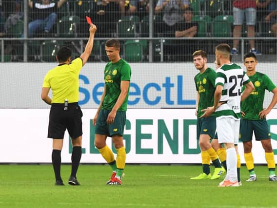 Jozo Simunovic is sent off in Switzerland
